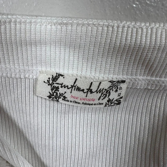 Intimately Free People On Your Side Ruched Bodysuit Size XS White Square Neck - Picture 5 of 11